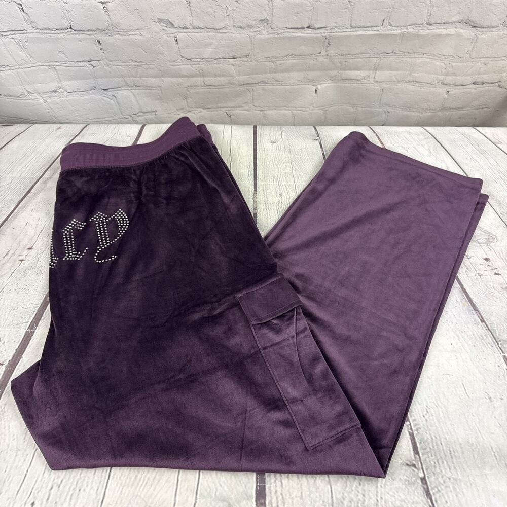 Juicy Couture Wide Leg Pants With Pockets Womens Size XL Purple